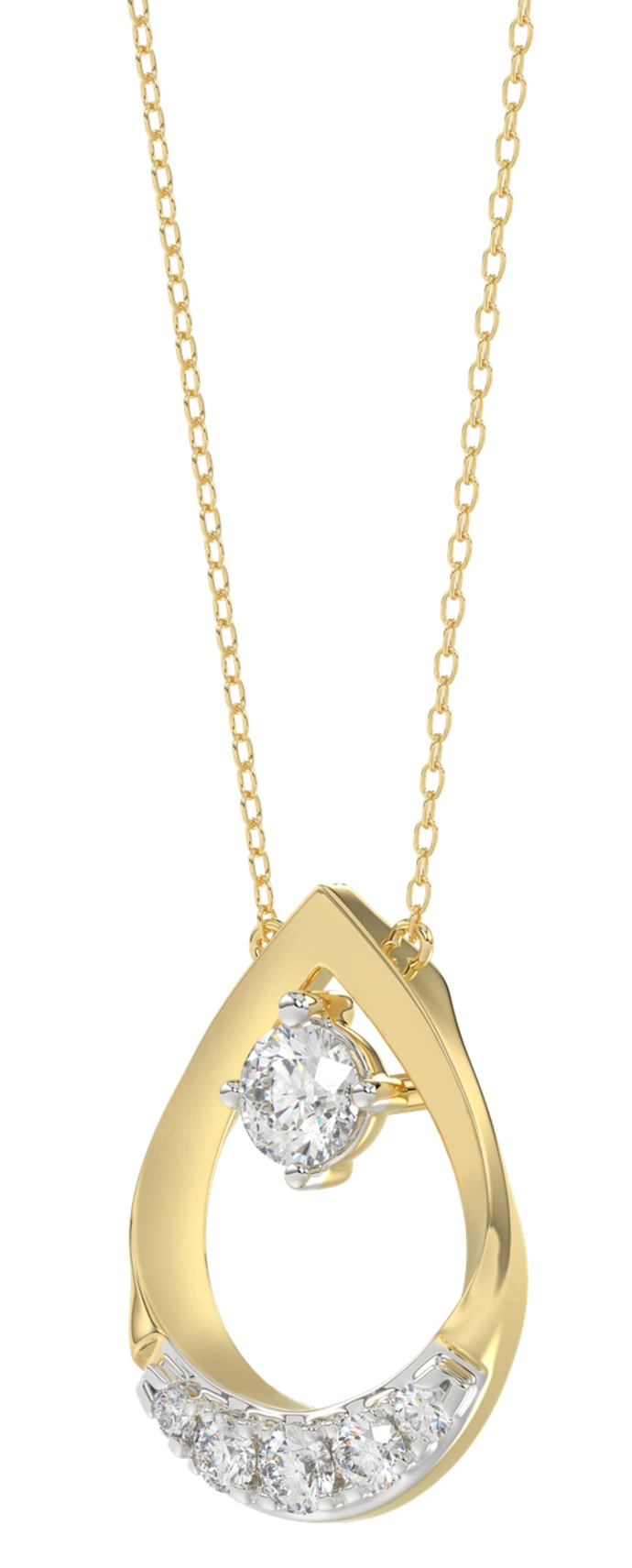 14 karaat gouden collier met lab grown diamant
