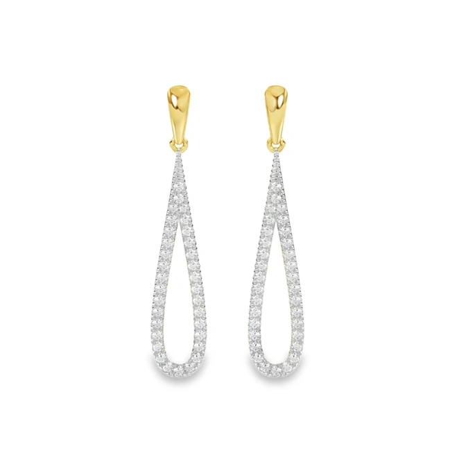 14 karaat gouden oorhangers met lab grown diamant