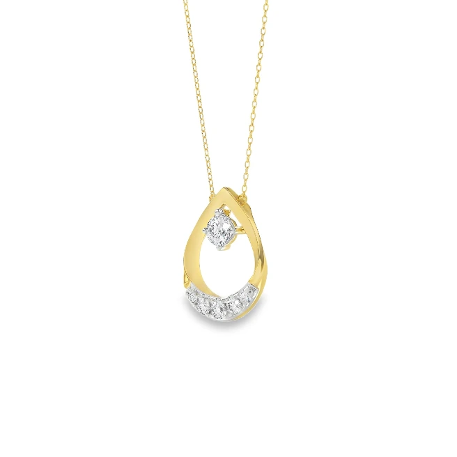 14 karaat gouden collier met lab grown diamant