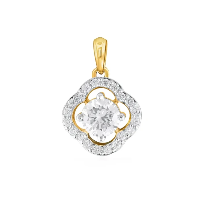 14 karaat gouden hanger halo