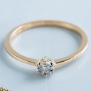 Geelgouden Illusie Solitair met Diamant 0,05 karaat