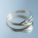 Bicolor gouden ring met Diamant 0,035 karaat