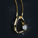 Geelgouden hanger Fantasie met Zirkonia steen