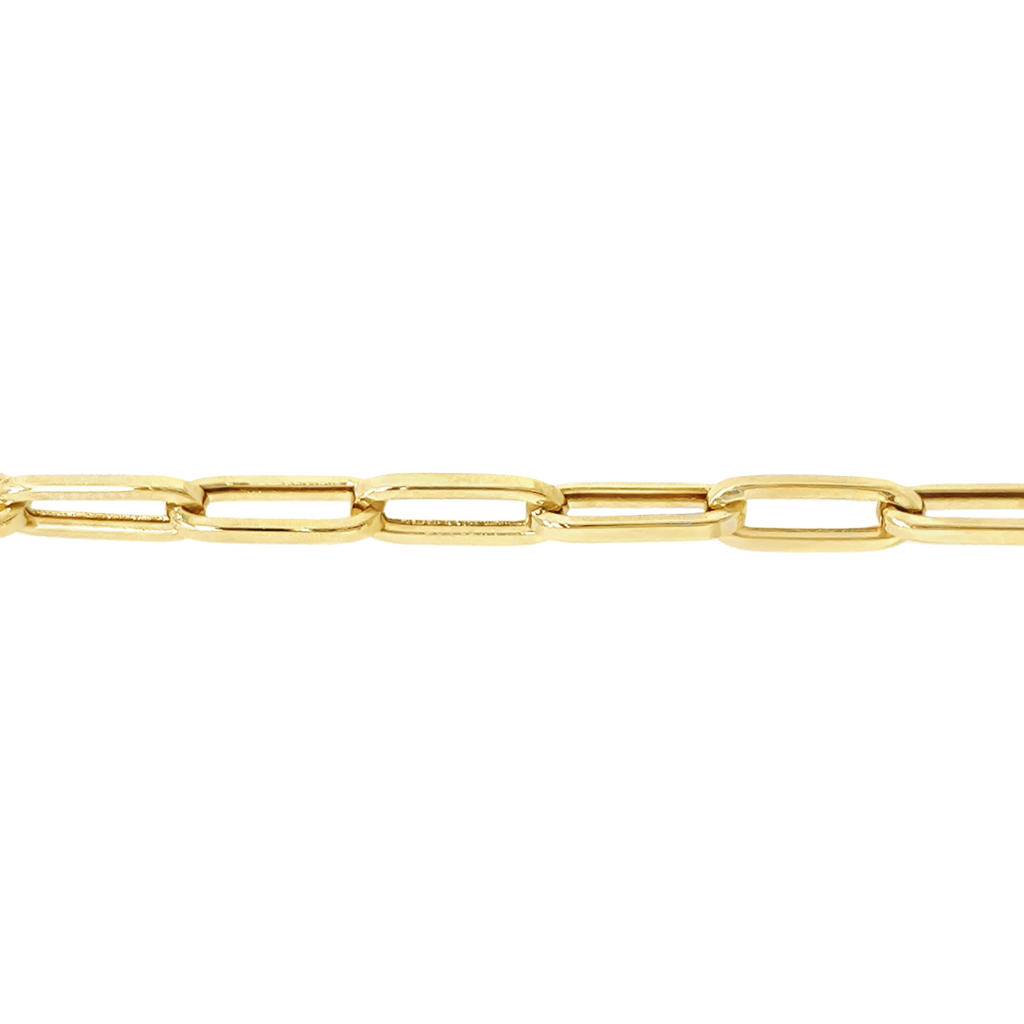 Geelgouden bedelarmband langwerpige schakels 19CM