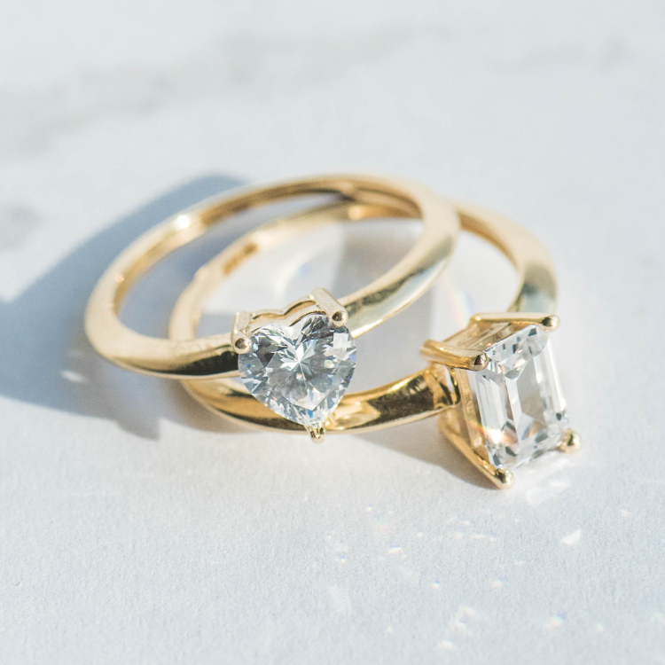 Geelgouden ring met Zirkonia Heart