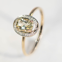 Geelgouden ring met Lemon Quartz en Diamant