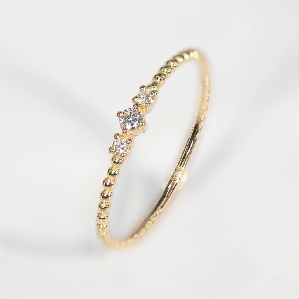 Geelgouden ring met Diamant 0,06 karaat VS-GH