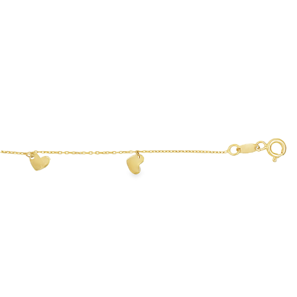 Geelgouden armband met Hartjes