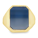 Geelgouden zegelring met Blauwe lagensteen