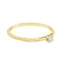 Geelgouden solitairring met Diamant 0,05 karaat