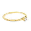 Geelgouden solitairring met Diamant 0,11 karaat