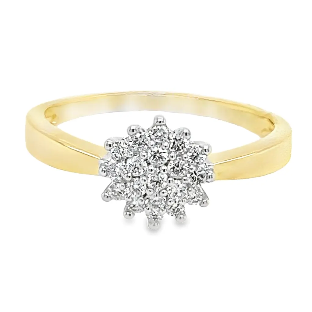 [GRE2168-52] Geelgouden Entourage ring met 0,26ct Diamant (16,5 / 52)