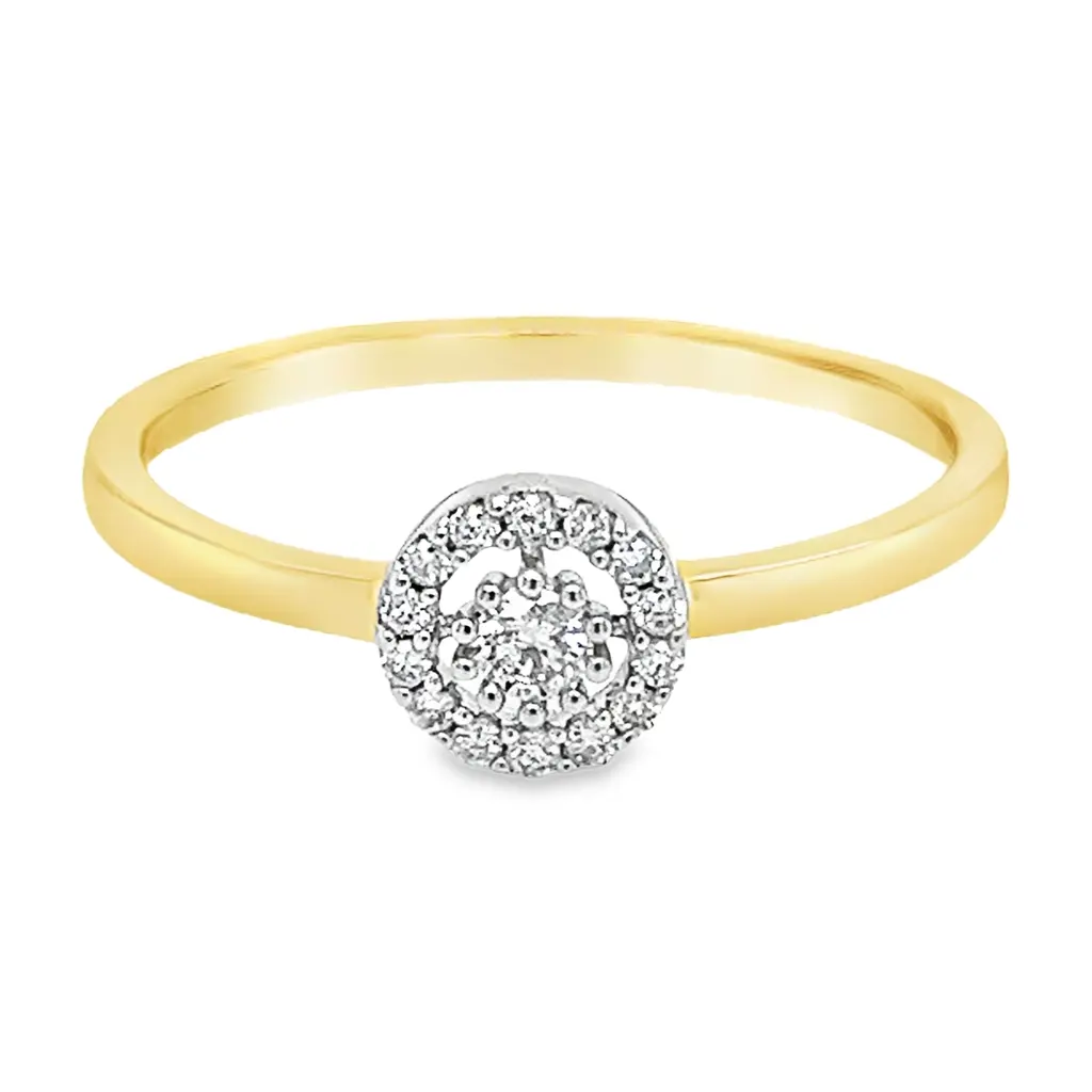 [GRE2169-52] Geelgouden ring met 0,14ct Diamant (16,5 / 52)