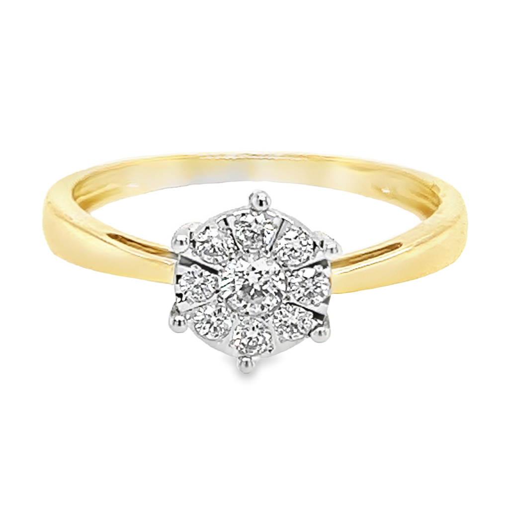 [GRE2171-52] Geelgouden ring met Diamant 0,21 karaat SI/H (16,5 / 52)