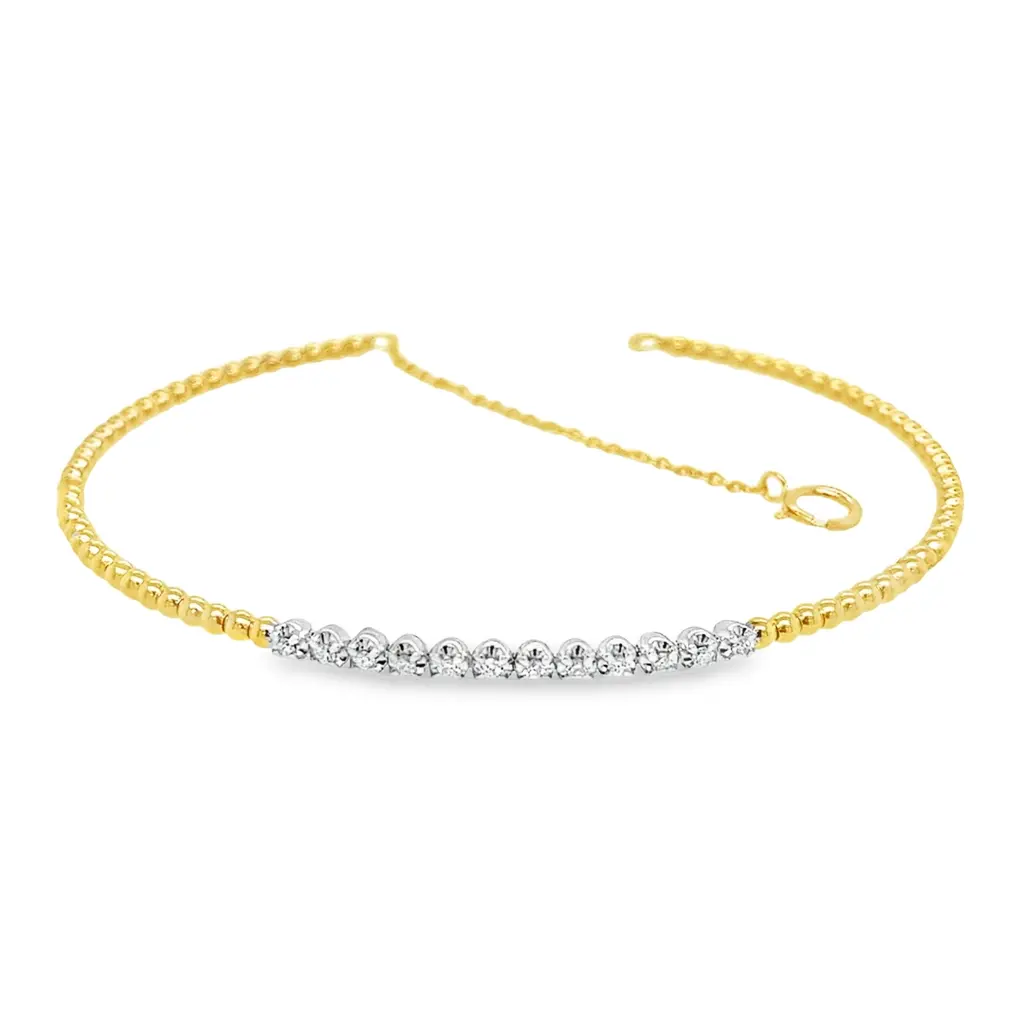 Bicolor gouden armband met 0,11ct Diamant