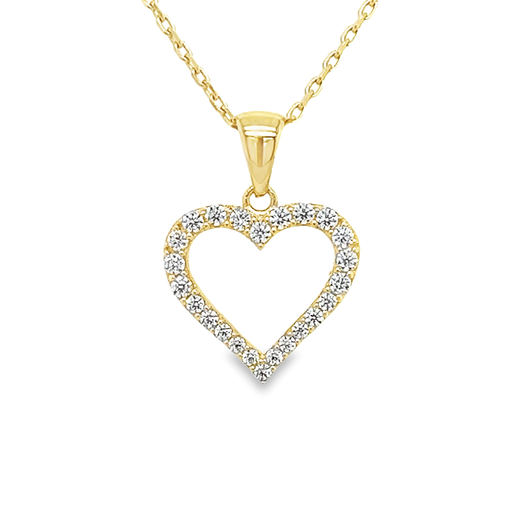 Geelgouden hanger Hart met Zirkonia