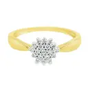 Geelgouden Entourage ring met Diamant 0,12 karaat