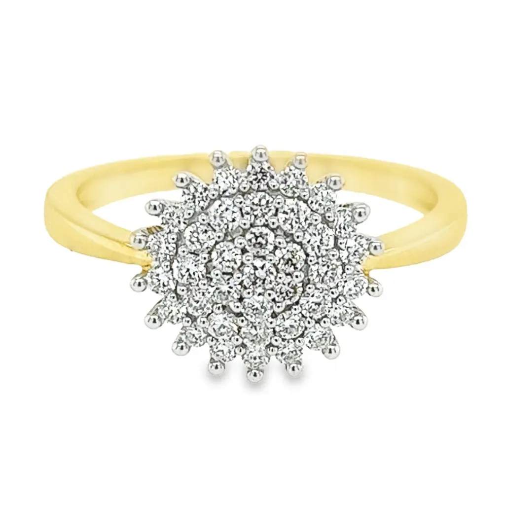 Geelgouden entourage ring met Diamant 0,51 karaat