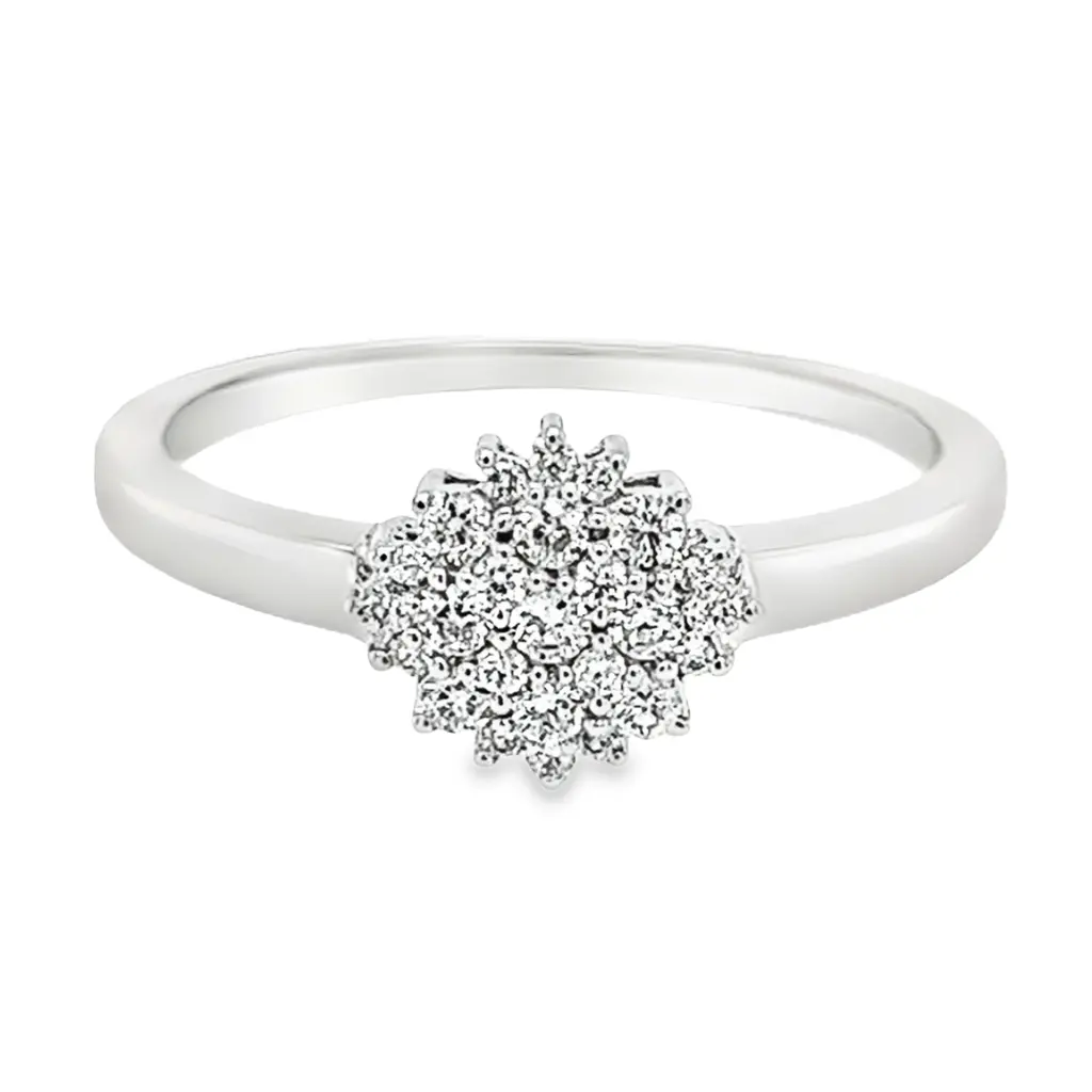 [WRE1397-52] Witgouden entourage ring met 0,25ct Diamant (16,5 / 52)