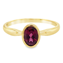 Geelgouden ring met Rhodolite