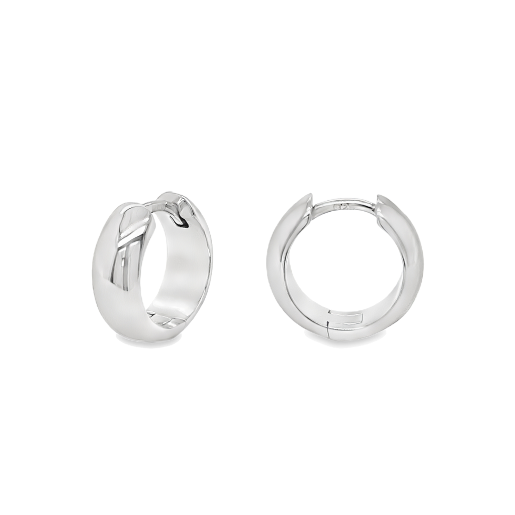 Zilveren klapoorringen bol glad gerhodineerd 12,5x5,25mm