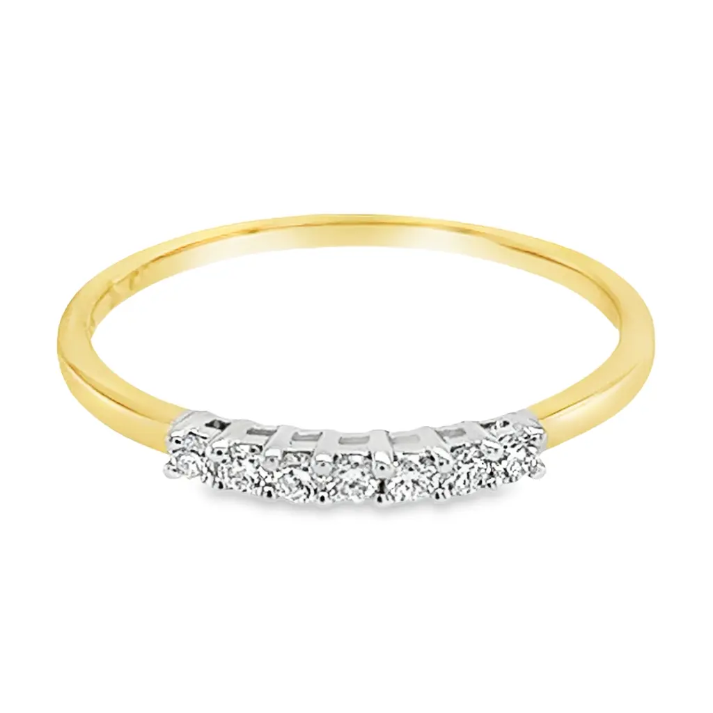 Bicolor gold ring with diamond 0.15 carats