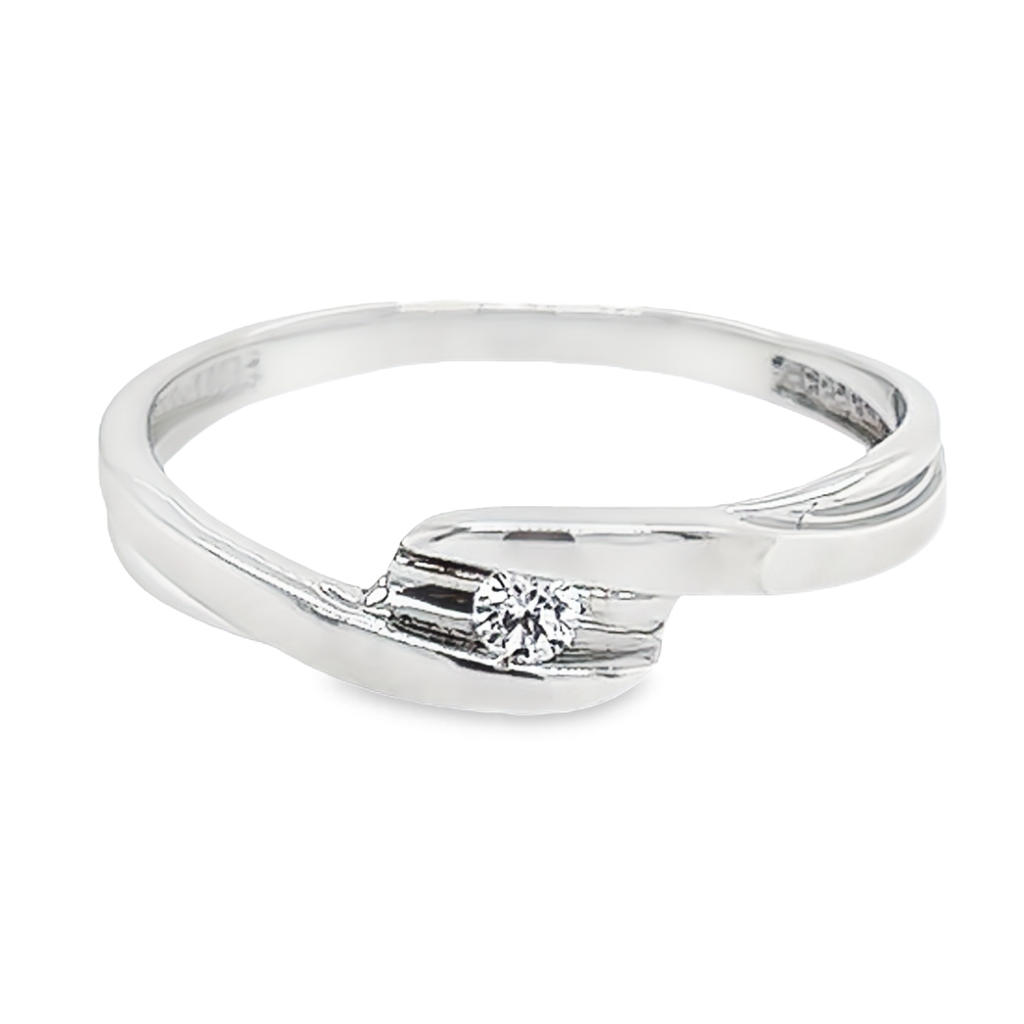 Witgouden ring met Zirkonia steen