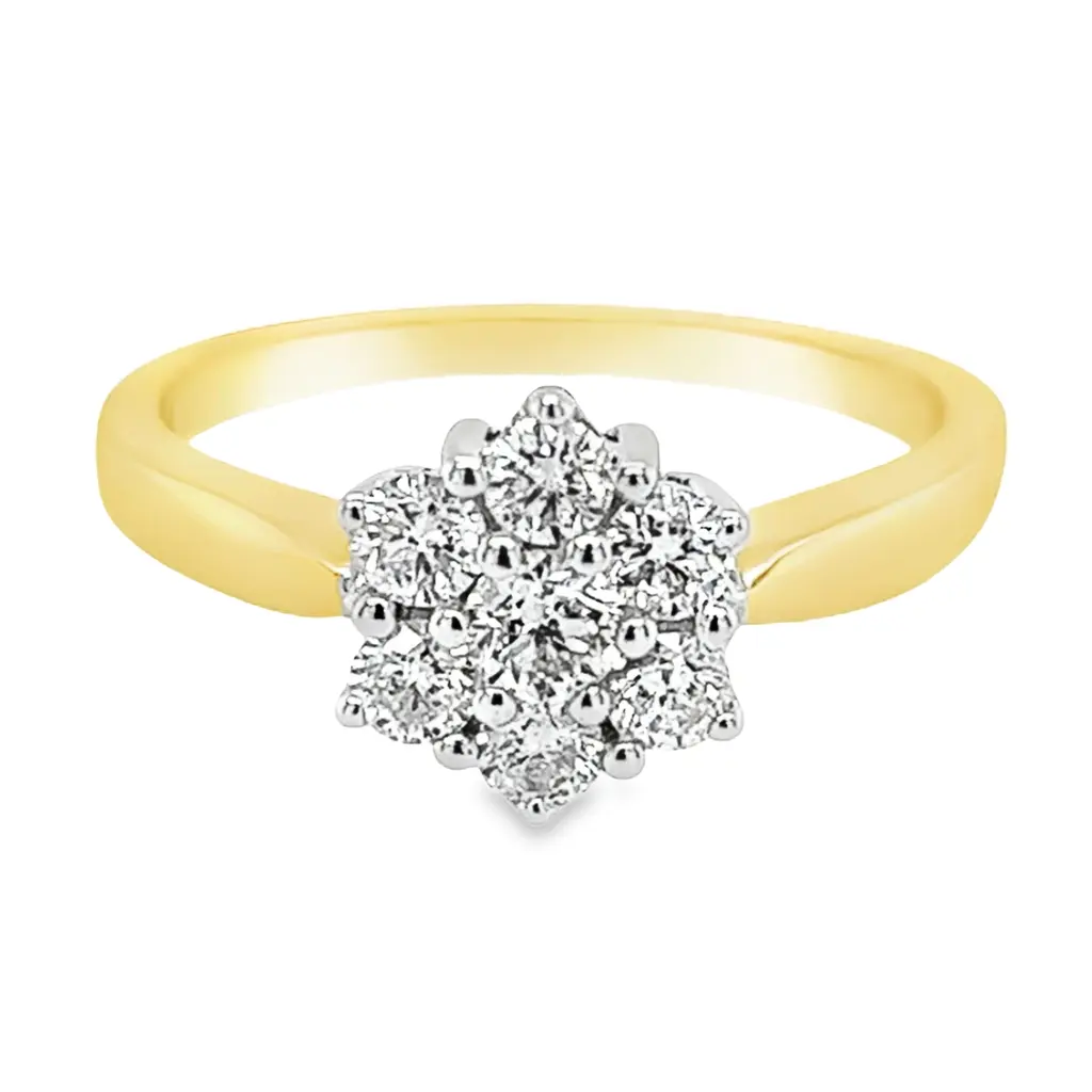 Bicolor gouden entourage ring met 0,65ct Diamant