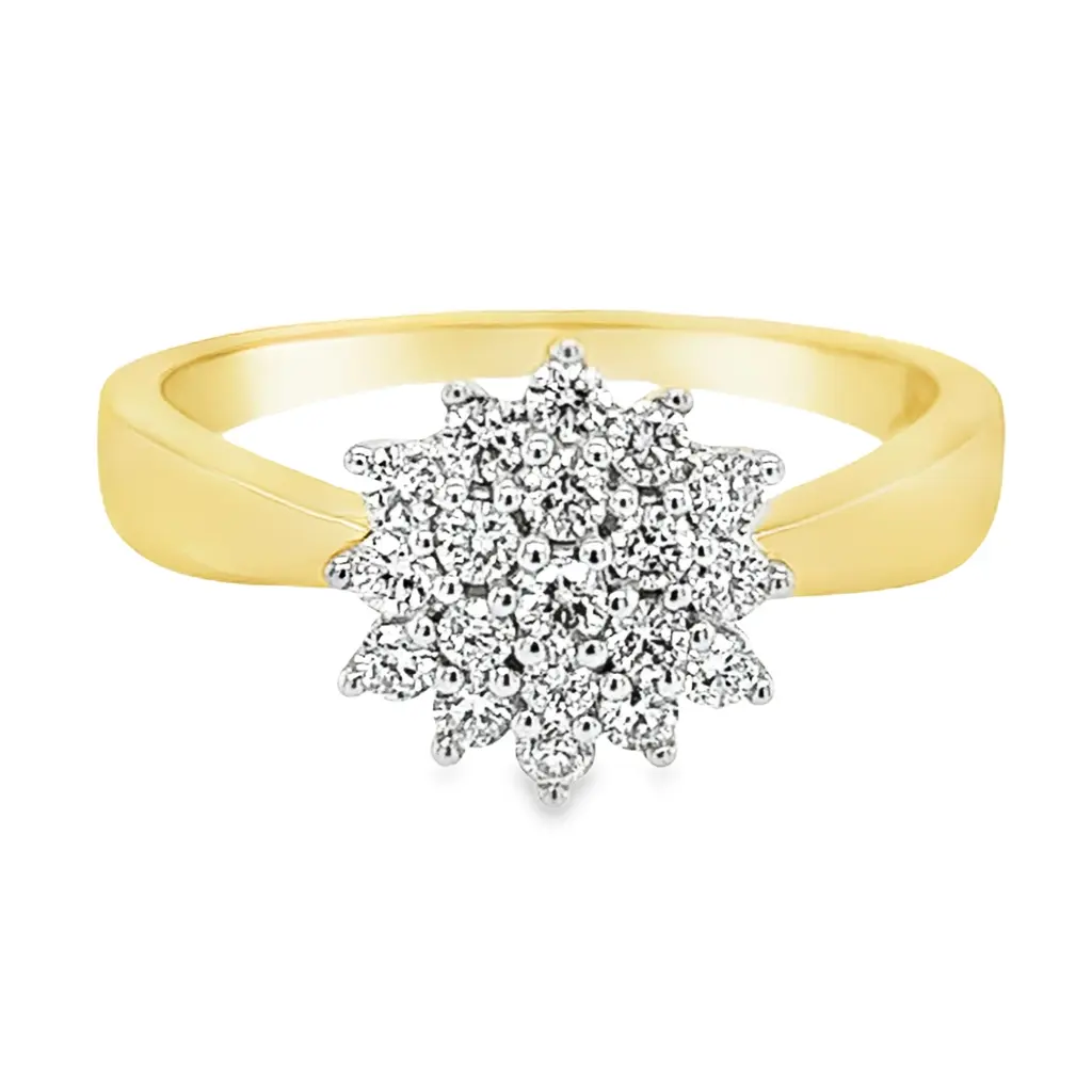 Geelgouden Entourage ring met 0,50ct Diamant