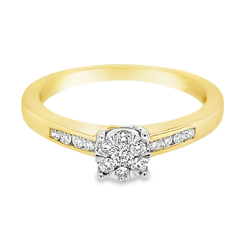 [GRE1403-52] Geelgouden ring met 0,20ct Diamant (16,5 / 52)