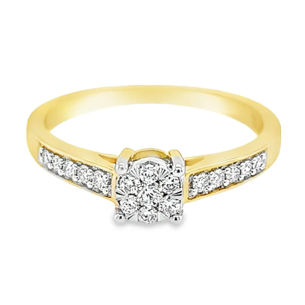 [GRE1402-52] Geelgouden ring met 0,25ct Diamant (16,5 / 52)