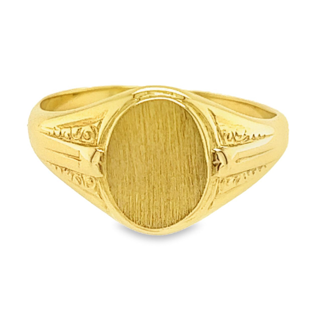Geelgouden monogram ring klein Fantasie