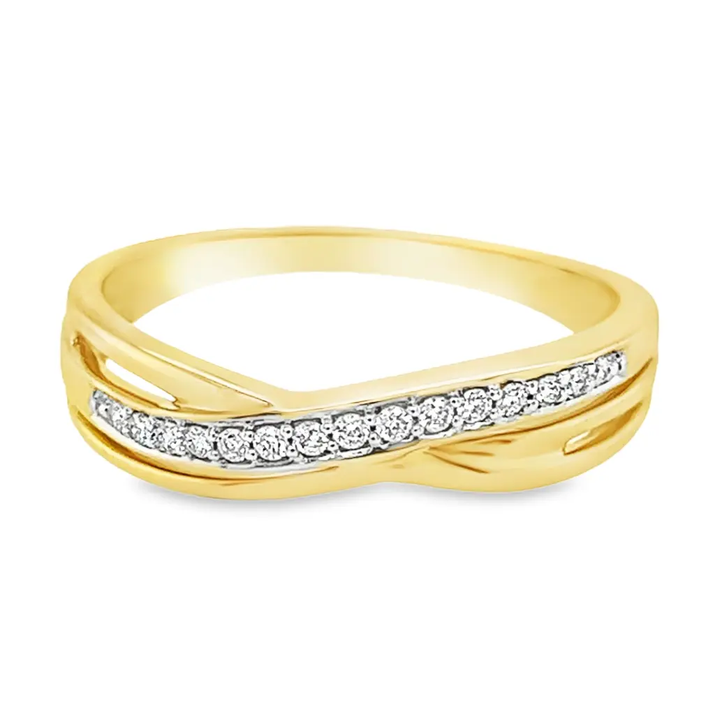 [GRE1400-50] Geelgouden ring Fantasie met 0,10ct Diamant (16 / 50)