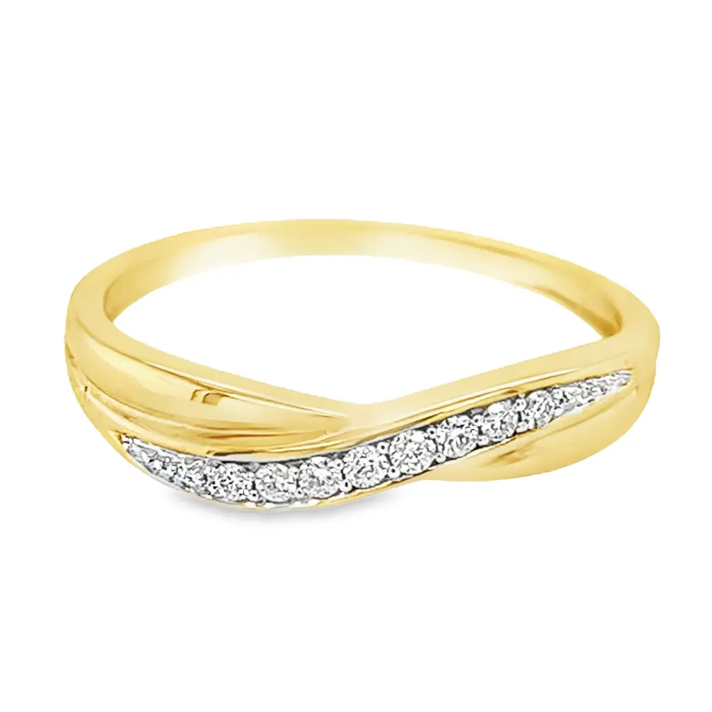 [GRE1401-50] Geelgouden ring Fantasie met 0,10ct Diamant (16 / 50)