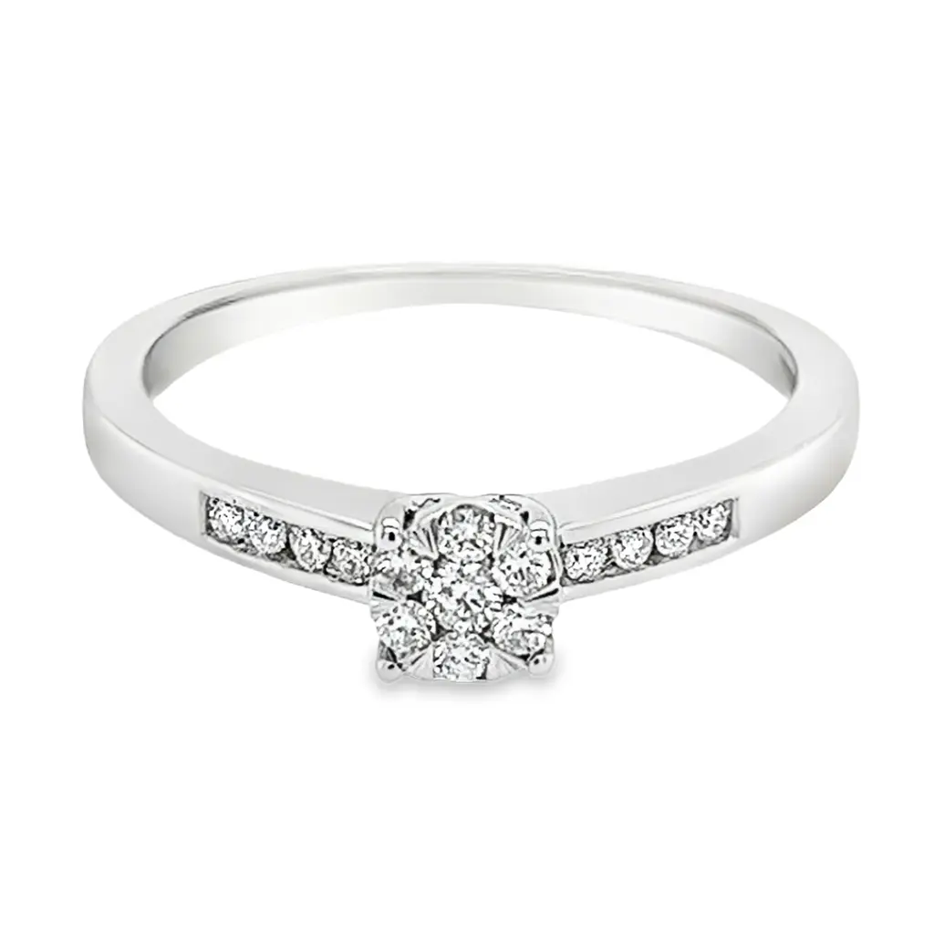 Witgouden ring met 0,20ct Diamant