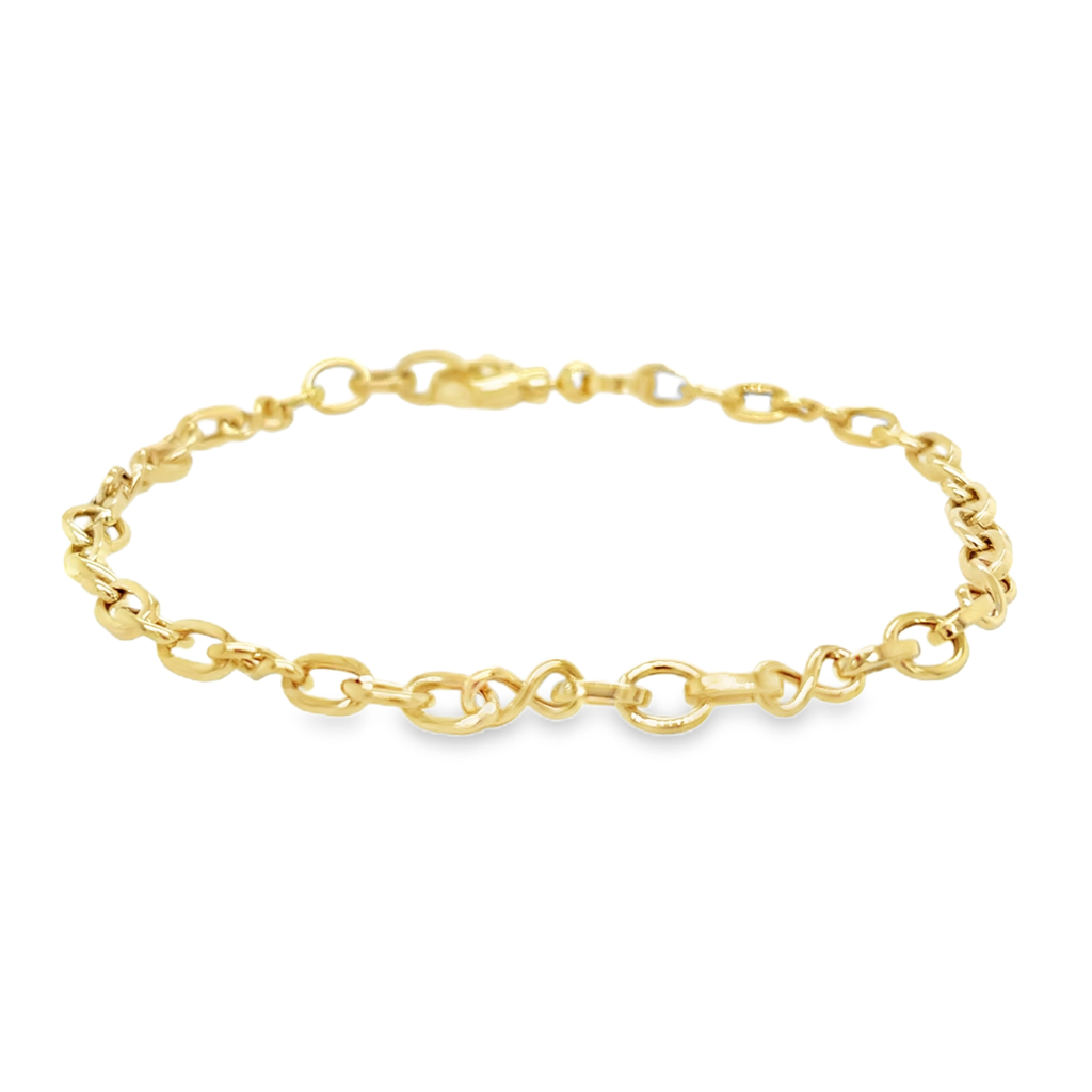 Geelgouden armband met Infinity schakels