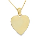 Geelgouden graveerhanger Hart 13mm breed