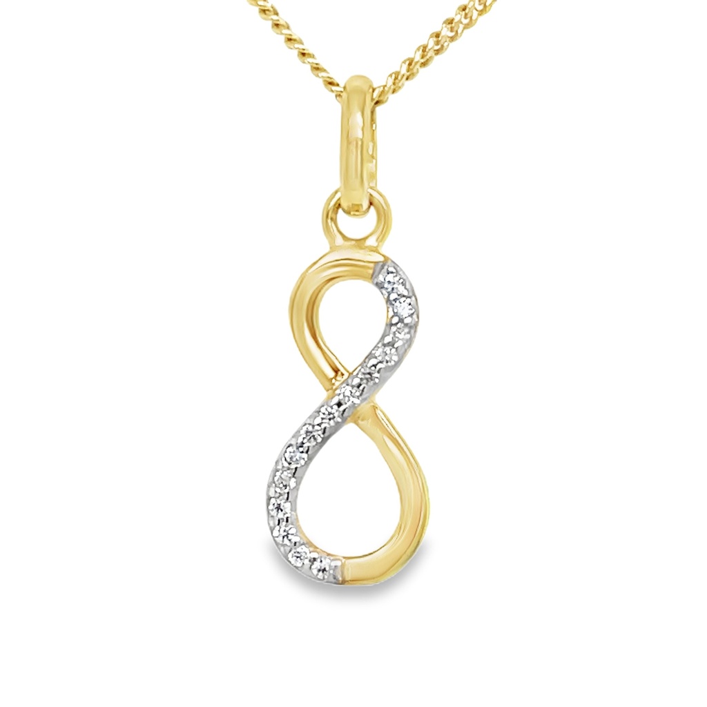 Geelgouden hanger Infinity met Zirkonia