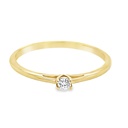 Yellow gold solitaire ring with diamond 0.05 carats