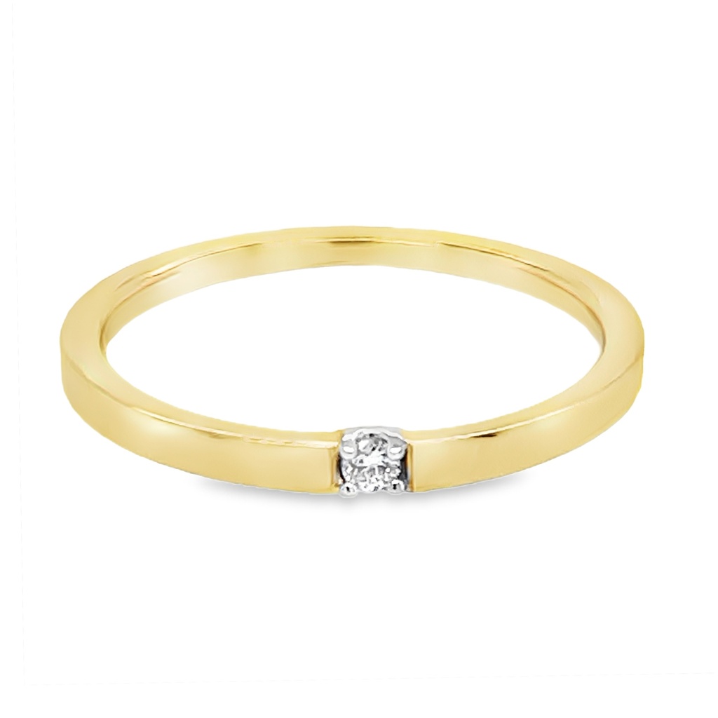 [GRE2350-52] Bicolor gouden ring met 0,03ct diamant (16,5 / 52)