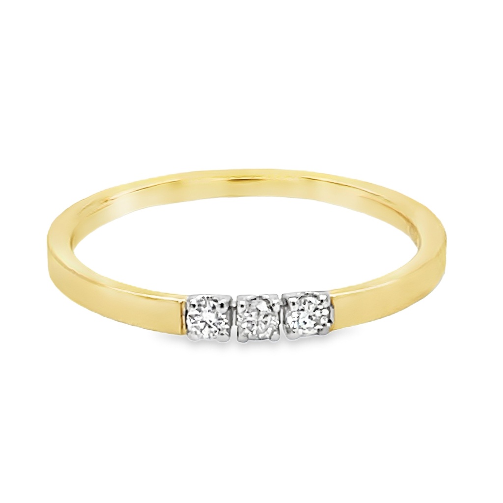 [GRE2351-52] Bicolor gold ring with 0.09 carat diamond (16,5 / 52)