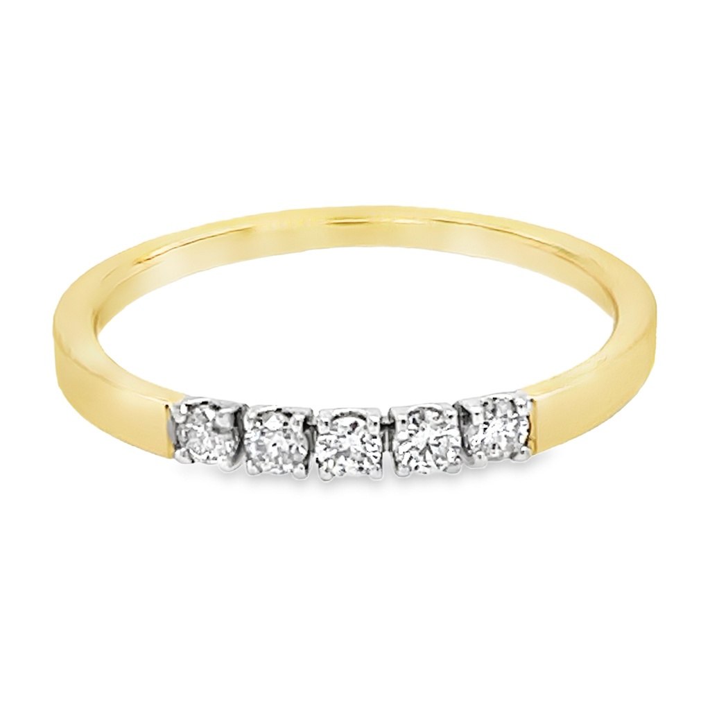 [GRE2352-52] Bicolor gold ring with 0.15 carat diamond (16,5 / 52)