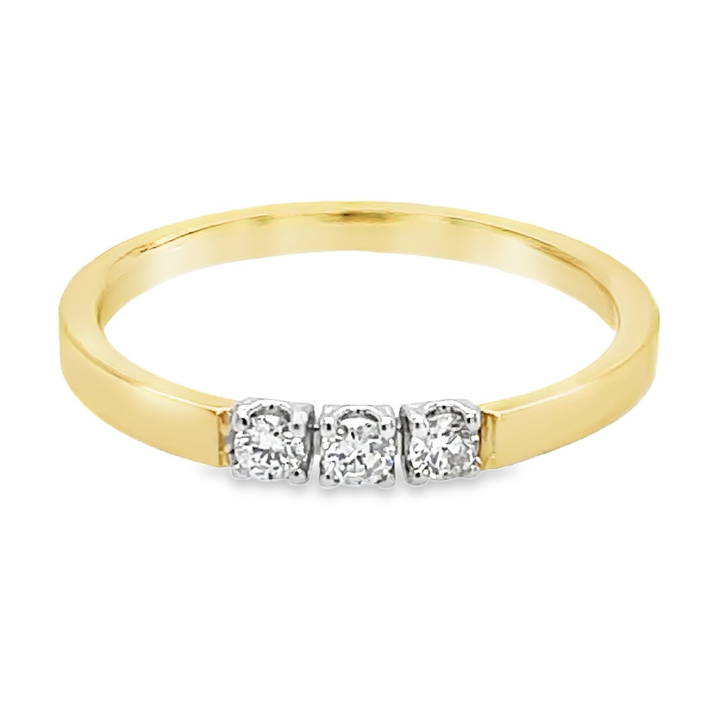 [GRE2354-52] Bicolor gouden ring met 0,13ct diamant (16,5 / 52)