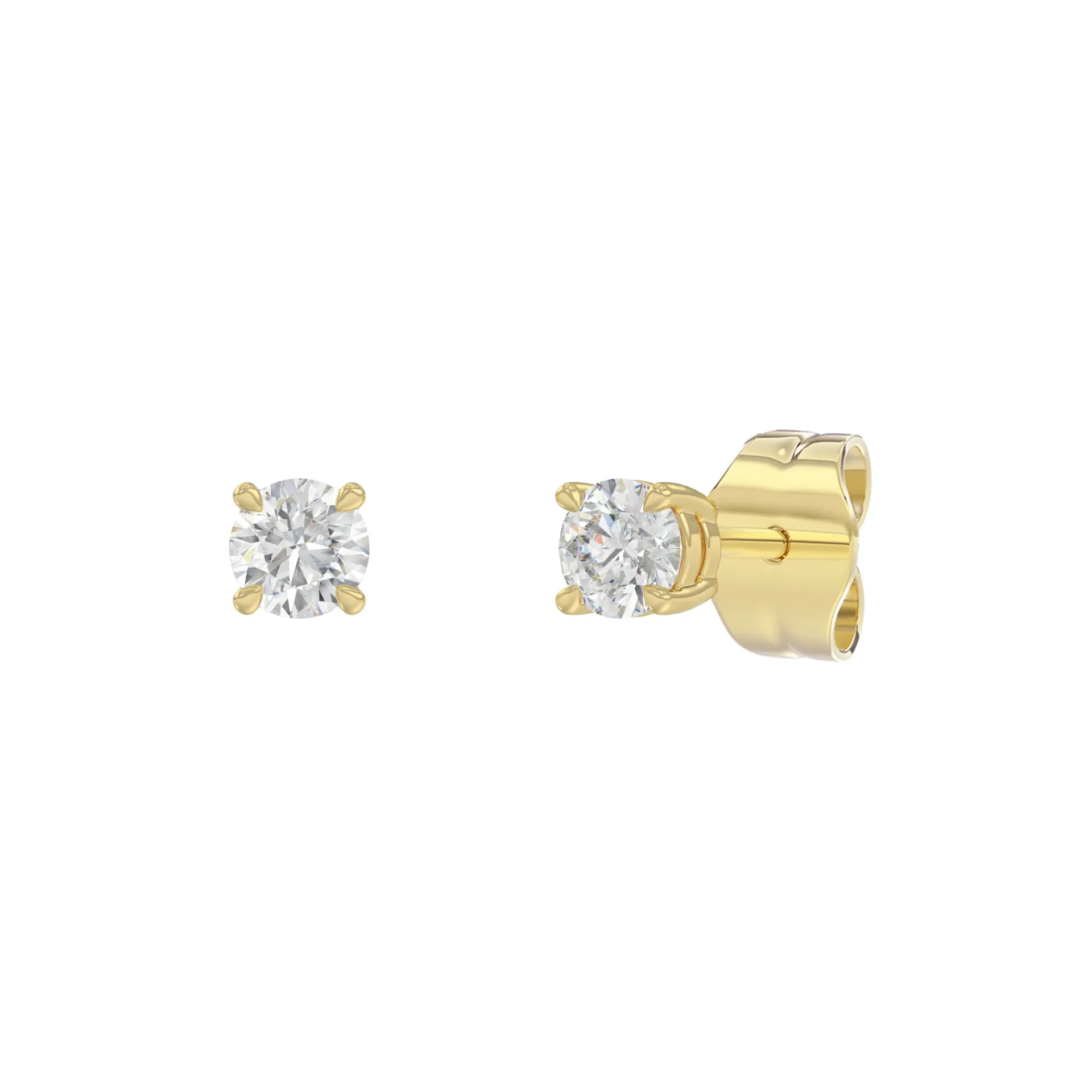 Geelgouden oorstekers met 0,50ct Labgrown diamant