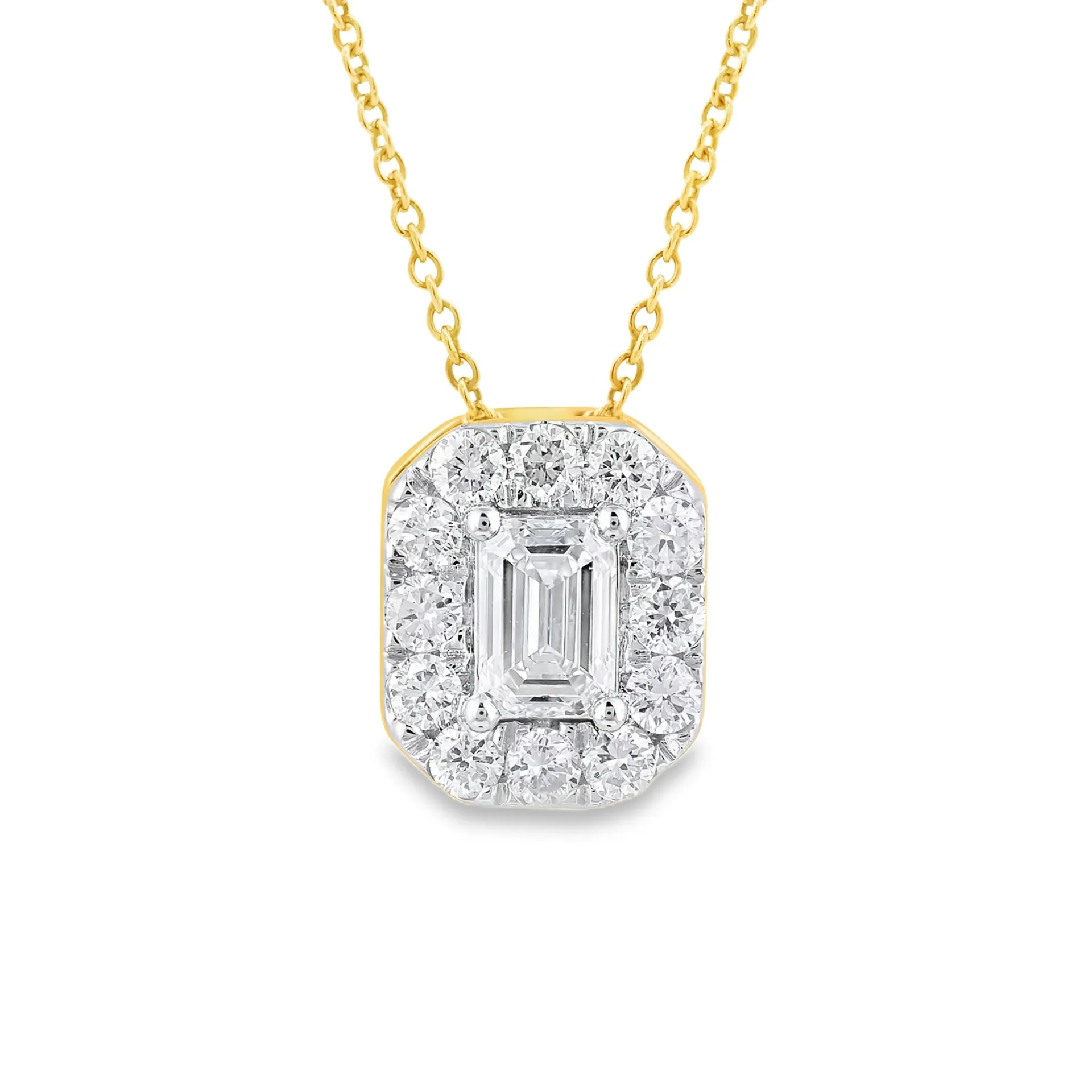 [GCL2441-45] Geelgouden collier met 0,43ct Labgrown diamant
