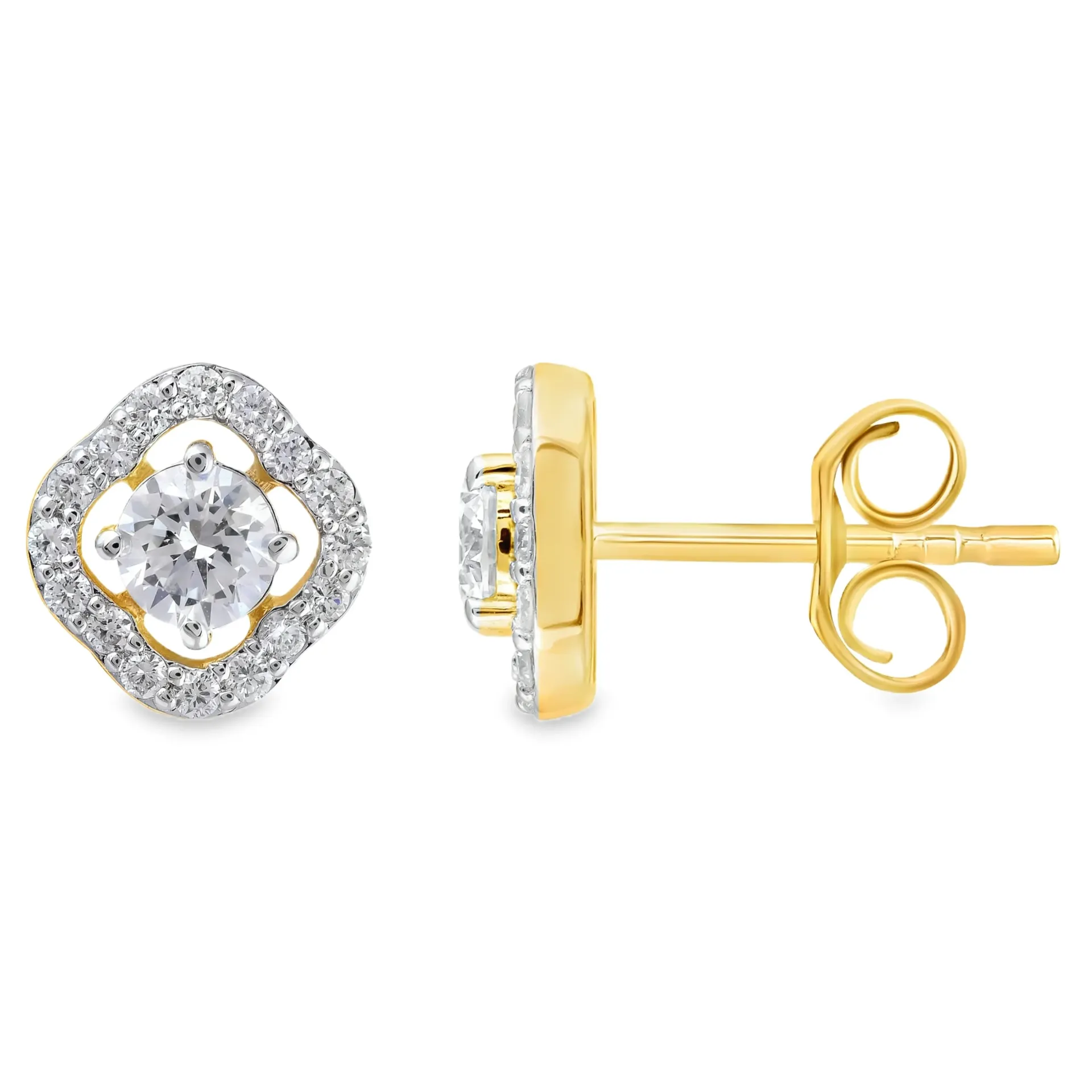 [GOL2454] Geelgouden oorstekers met 0,60ct Labgrown diamant