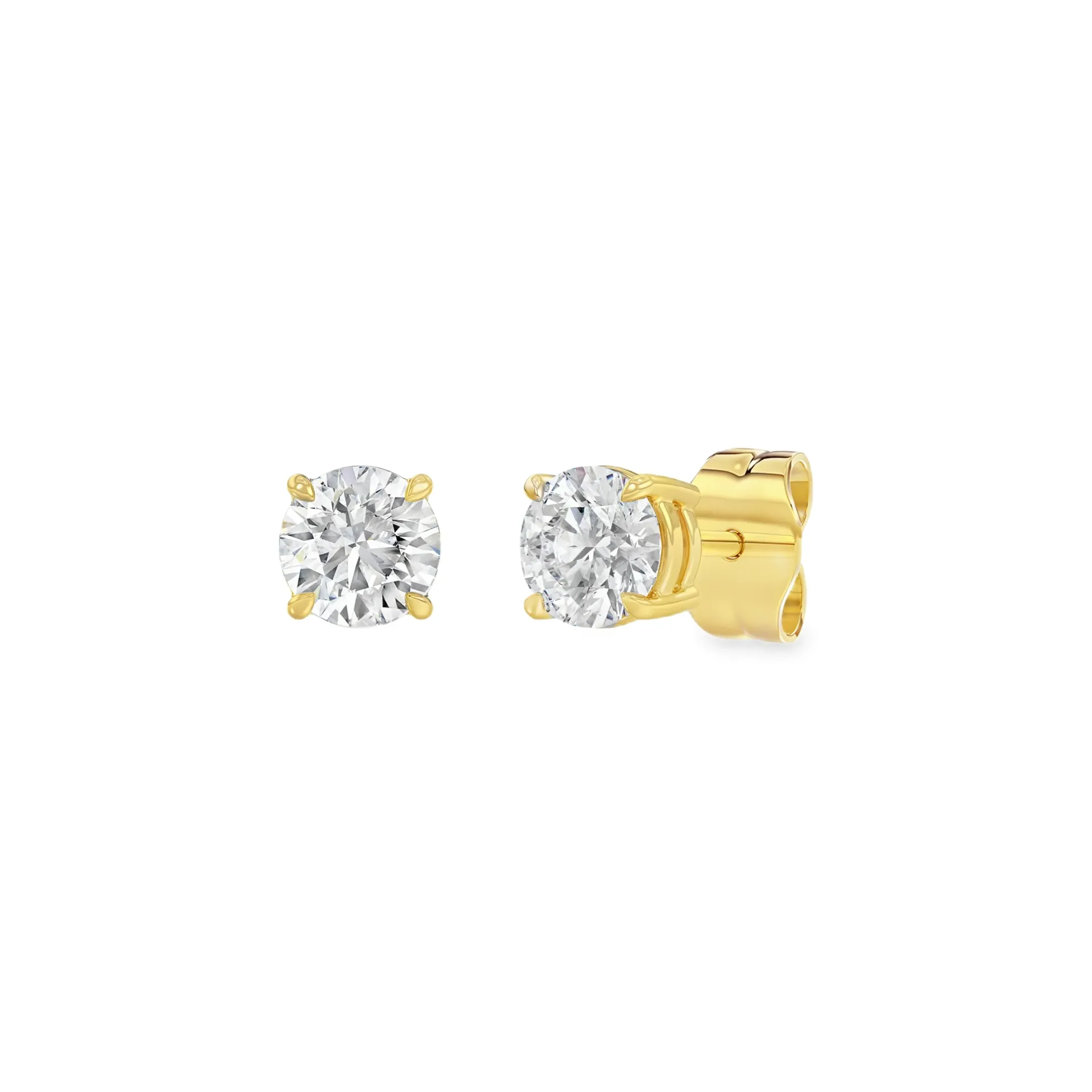 [GOL2462] Geelgouden oorstekers met 0,70ct Labgrown diamant