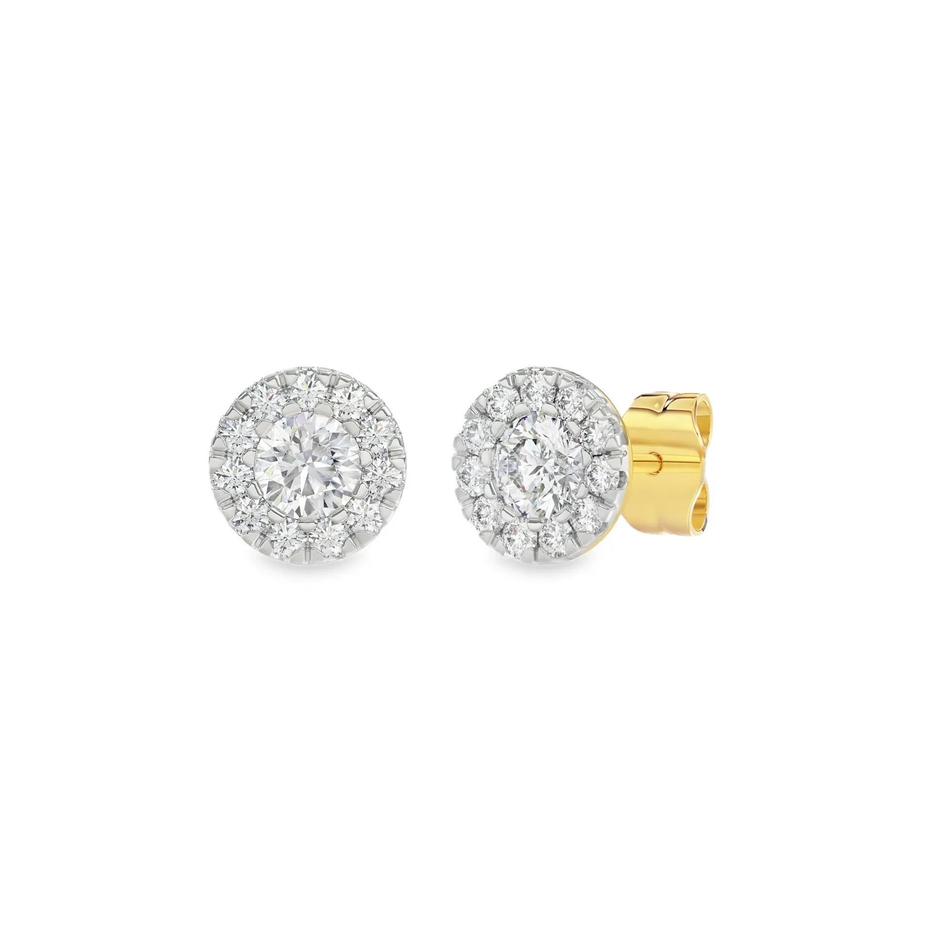 [GOL2463] Geelgouden oorstekers met 0,54ct Labgrown diamant