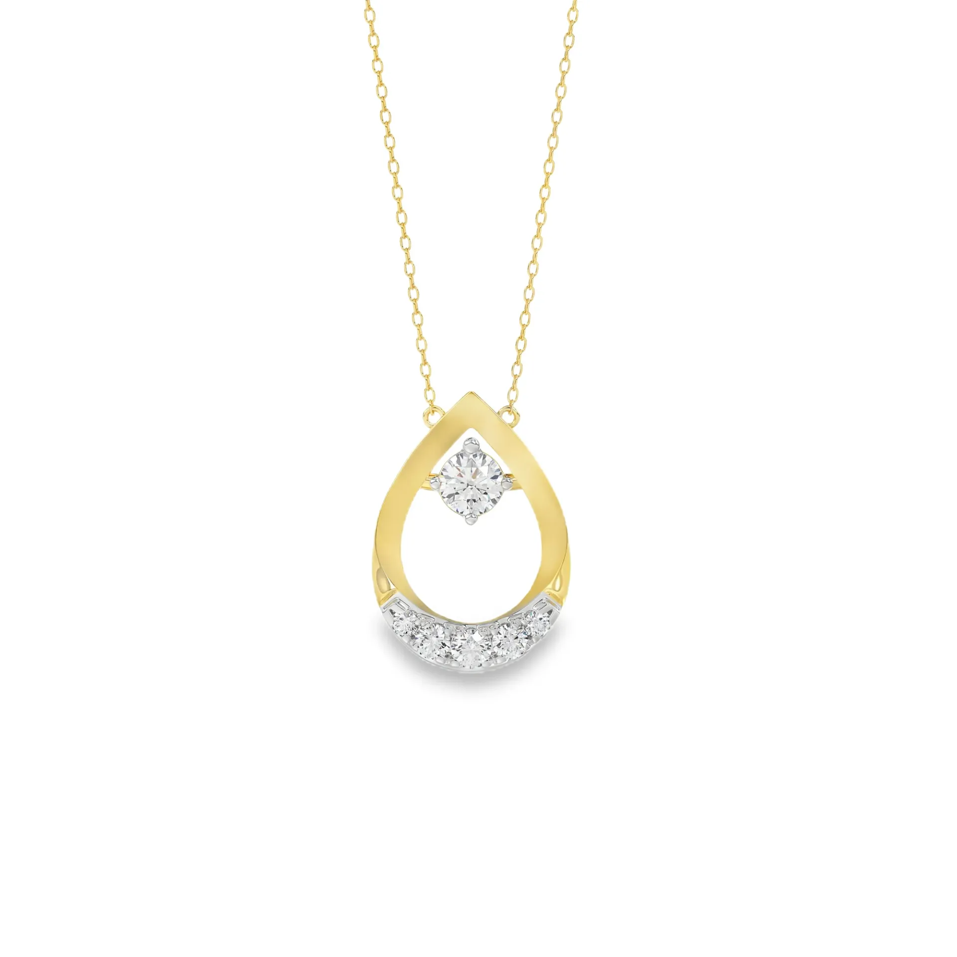 [GCL2474-45] Geelgouden collier met 0,26ct Labgrown diamant