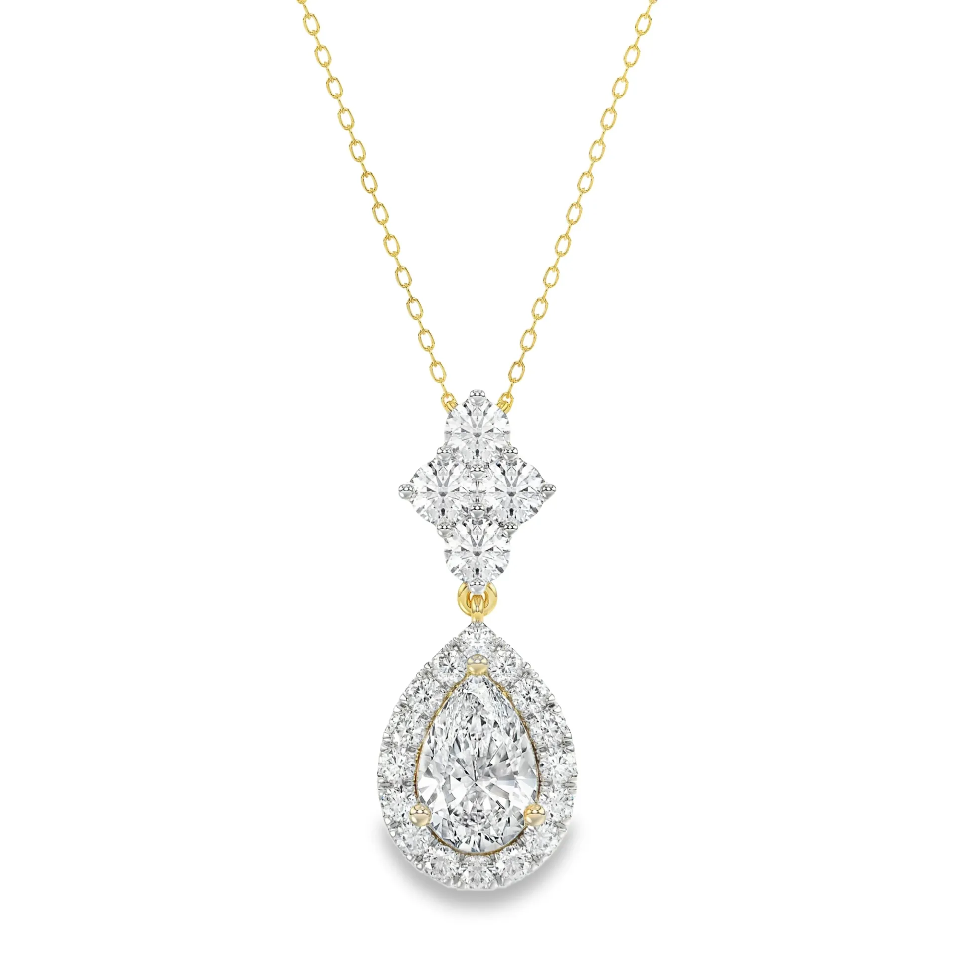 [GCL2475-45] Geelgouden collier met 2,50ct Labgrown diamant